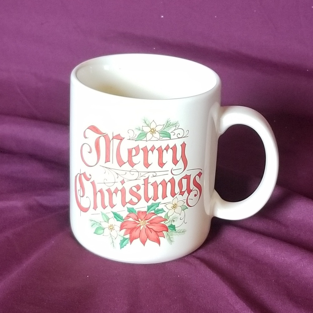 Vintage Two Sided Christmas Mug